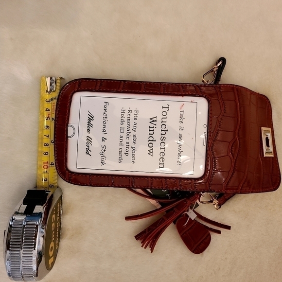 NWOT Red FAUX CROCODILE LEATHER CROSSBODY BAG, purse - Picture 4 of 5